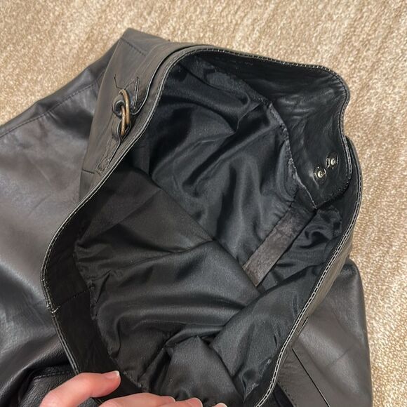 Leather Vintage Y2K High Rise Women Pants Black Goth Dark Approximate Size Small - Picture 10 of 12